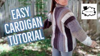 Caron Anniversary Cake Easy Crochet Cardigan Tutorial