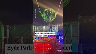 Winter Wonderland 2022 - Slingshot Ride SNAPS with passengers inside Hyde Park London