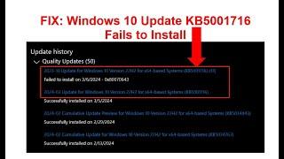   How to fix Windows update error KB5001716 windows 10