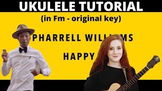 Learn Ukulele Funk Strum + Happy by Pharrell in Original Key of Fm