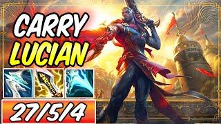 1v9 ARCANA LUCIAN MID HARD CARRY GUIDE 55K DMG S+ FULL CRIT ADC Build & Runes S11 -League of Legends