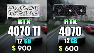 NVIDIA RTX 4070 Ti 12GB vs RTX 4070 12GB  Test in 9 Games 2K Ultra