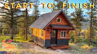 Timelapse Building a Cozy Off Grid Cabin in the Mountains. Start to Finish.