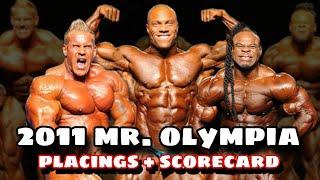 2011 Mr. Olympia Placings & Scorecard  Mens Open Bodybuilding