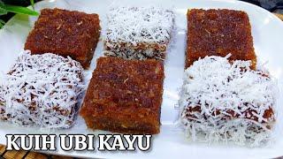 UBI KAYU KUKUS BERLEMAK MANIS  STEAMED TAPIOCA CAKE with BROWN SUGAR sangat sedap