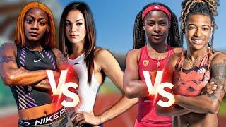 Womens 100m Semi Finals  US Olympic Trials 2024  Abby Steiner vs ShaCarri Richardson