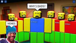 BECOME 5 DADS - WEIRD STRICT DAD FUNNY MOMENTS ROBLOX