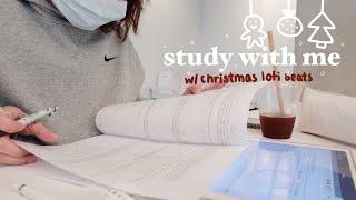 ️ study with me at a cafe w christmas lofi beats 30-min realtime