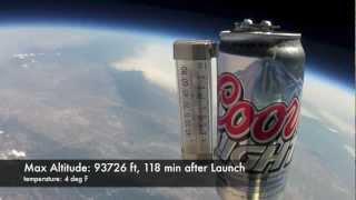 First Coors Light in Space Testing the Super Cold label at -75°F and 93k feet...does it work?