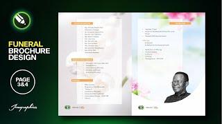 Page 3&4  How to Design a Funeral Brochure  Magazine Layout  CorelDraw Tutorial 2023