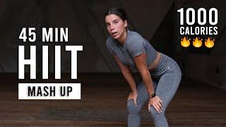 Burn 1000 Calories with this 45 MIN CARDIO HIIT Workout Full Body No Equipment No Repeats