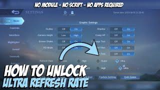 How to Unlock Ultra Refresh RateGraphics in Mobile Legends Permanent - MLBB Tutorial