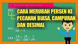 Cara Merubah Persen ke Pecahan Biasa Campuran dan Desimal