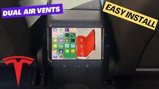 Rear Entertainment & Climate Control Display For Tesla Model 3Y Dual Vents & Phone Mirroring