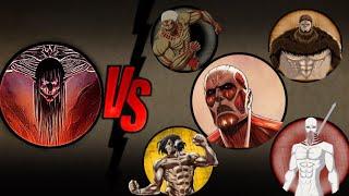 Eren Founding Titan Vs Colossal Titan Eren Yeager Armored Titan Warhammer Titan Beast Titan