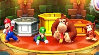 Mario Party Star Rush Minigames - Mario Vs Luigi Vs Diddy Kong Vs DK Master Cpu