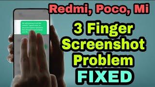 3 Finger Screenshot Problem SOLVED  Mi Redmi Poco Devices  MIUI v12  Screenshot Isuue Fixed