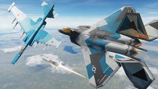 F-22A Raptor Chase All Russian Fighting Planes - DCS World