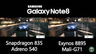 Asphalt 8 Comparison - Adreno 540 VS Mali-G71 Galaxy Note8 Graphics Android