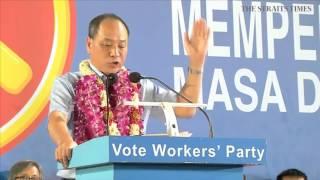 Workers Party rally @ Bedok Stadium - Low Thia Khiang 刘程强