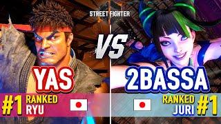 SF6  YAS #1 Ranked Ryu vs 2Bassa #1 Ranked Juri  SF6 High Level Gameplay