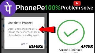Phonepe unable to proceed..Oops unable to send sms please check your sms pack phone balance 