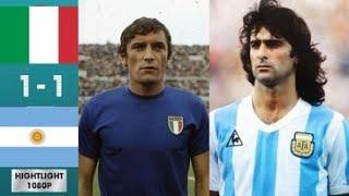 Argentina 1-1 Italy World Cup 1974 - Luigi Riva - Gianni Rivera - Fabio Capello - Kempes - Houseman