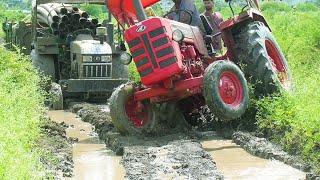 Eicher 485 Tractor Stuck in with Loaded Trolley Pulling New Holland 3630 and Mahindra 275 Di XP plus