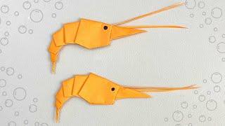 DIY ORIGAMI SHRIMP    Paper Crafts For School  Paper Craft  Easy Origami  paper shrimp prawns