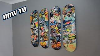 HOW TO Perfectly Hang SKATEBOARD DECKS On A Wall Vertically