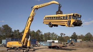 Extreme Dangerous Shredding A Bus Destroying Car For Metal Recycling Crushing Everything Machines