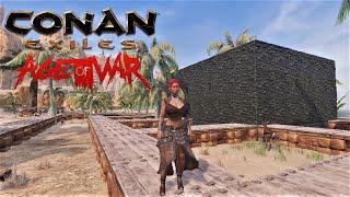 Ep. 7 - Agni Builds A Fort Base With Treasury - Conan Exiles AGE OF WAR chapter 1 PC Gameplay