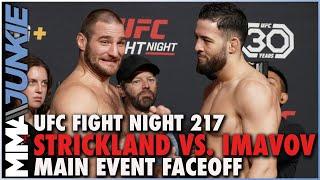 Sean Strickland Awkward At Faceoff With Nassourdine Imavov For UFC Fight Night 217