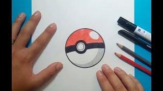 Como dibujar una pokeball paso a paso  How to draw a pokeball