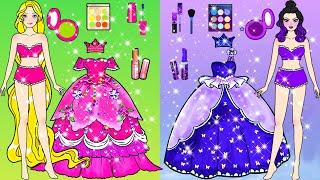 Pink And Purple Dresses Wedding Contest  Nursery Paper Doll Cartoon  Woa Doll American Kids