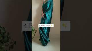 Different shades of green Satin sarees #shorts #youtubeshorts