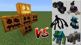 The Pumpkin Golem vs Minecraft Mobs