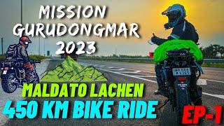 Mission Gurudongmar 2023  Ep-1 Malda To Lachen 450 km Bike Ride  Landslide in North Sikim Road