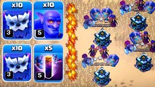 Th13 Yeti Bowler Witch Attack With Bat Spell - Best Th13 Attack Strategy 2024  Clash of Clans