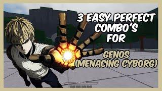 3 EASY PERFECT COMBOS FOR GENOS Menacing Cyborg  Roblox The Strongest Battlegrounds