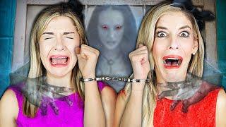24 Hours HANDCUFFED in Hacker Mini Mansion with Real Ghost  Rebecca Zamolo