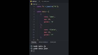 NodeJS WRITE to a File locally ‍ #shorts #coding #programming #javascript