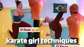 speed and power karate girl ‍fantastic technique karate girl  super karate kumite