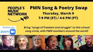 LIVESTREAM Songs of Freedom and Struggle Peoples Music Network Online Swap