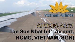 VIETNAM AIRLINES AIRBUS A321 Take-Off TAN SON NHAT AIRPORT with Rainbow