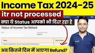 ITR not processed refund not receive but refund is determined-yet to be share with refund banker