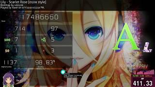 osu  Vaxei  Lily - Scarlet Rose 0108 style +DT 98.83% 11371441 3 411pp 529 if FC #1 HDDT