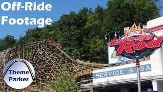 Lightning Rod at Dollywood  Off-Ride Footage in the Rain  52921