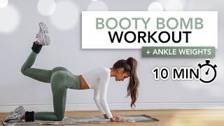 10 MIN BOOTY BOMB WORKOUT + Ankle Weights  Eylem Abaci