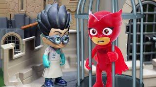 PJ Masks gegen Romeo. Die Pyjamahelden retten Eulette. Spaß mit Spielzeugen